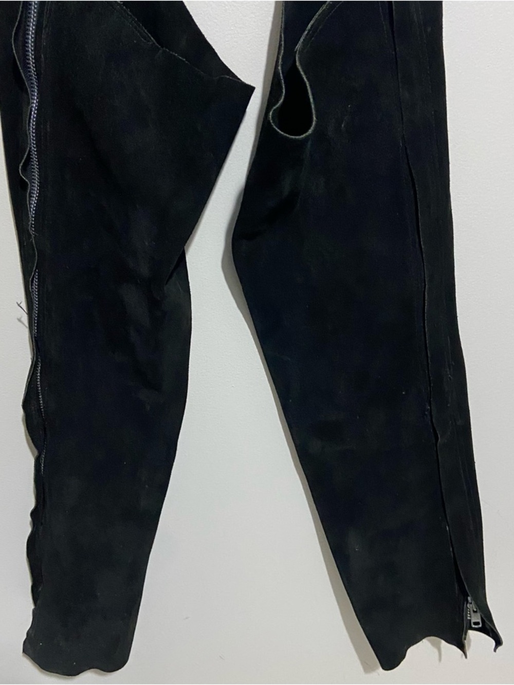Whitman Chaps Medium Schooling Buckle Back Show Suede Leather Black Riding USA - Picture 10 of 16